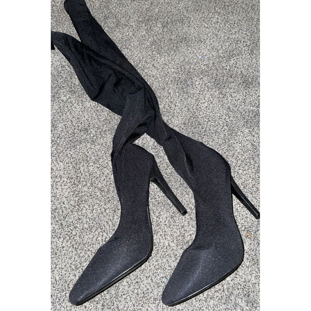 Cape Robin Black Over The Knee Sock Boot Size 8